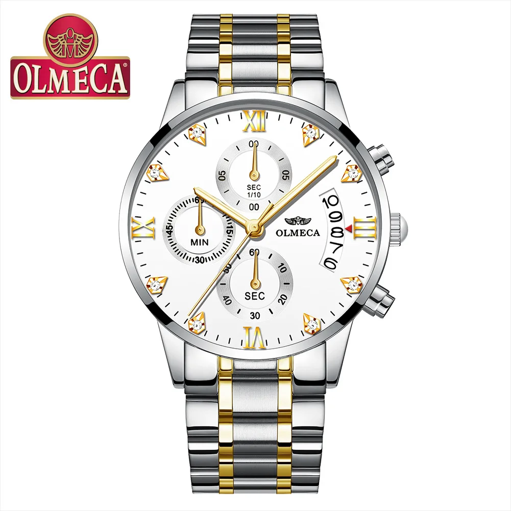 Часы наручные OLMECA Мужские кварцевые модные брендовые роскошные подарок деловому