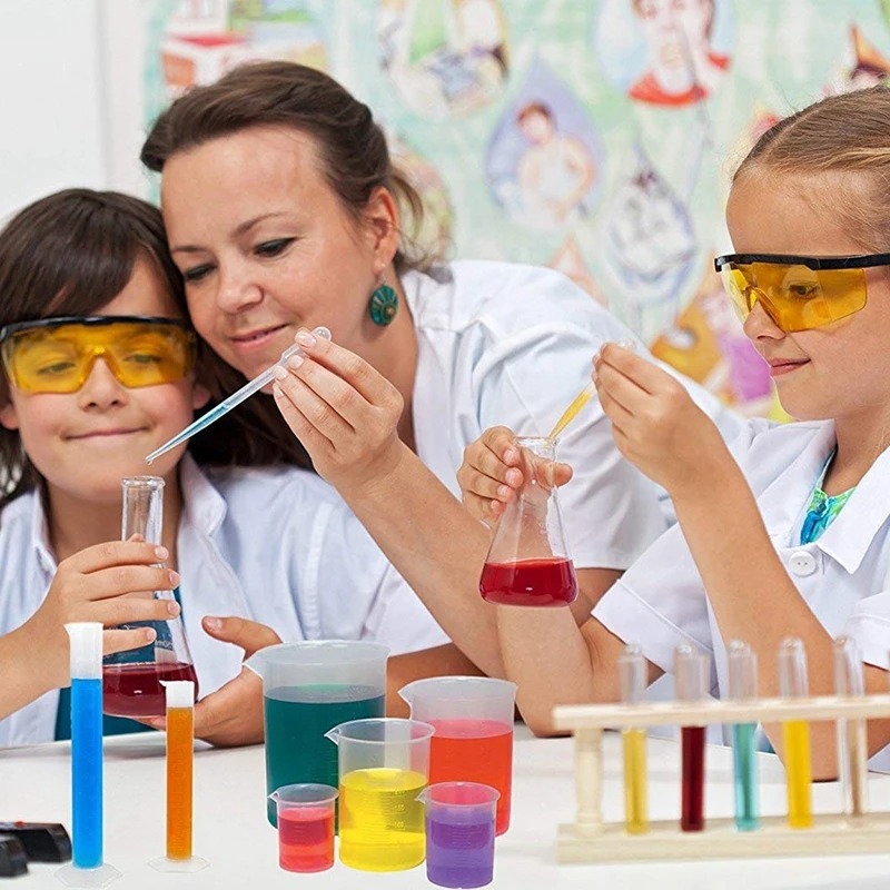 

5 Sizes Plastic Beakers Measuring Cups Set(50, 100, 250, 500, 1000ML) and 20 Pack Clear l Graduated Transfer Pipettes