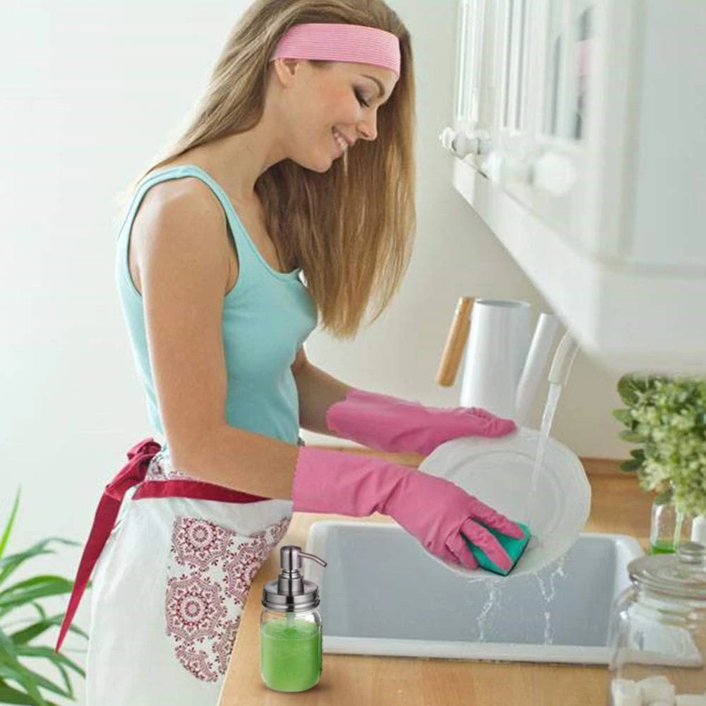 500 мл прозрачная стеклянная банка дозатор мыла с насосом из нержавеющей стали для