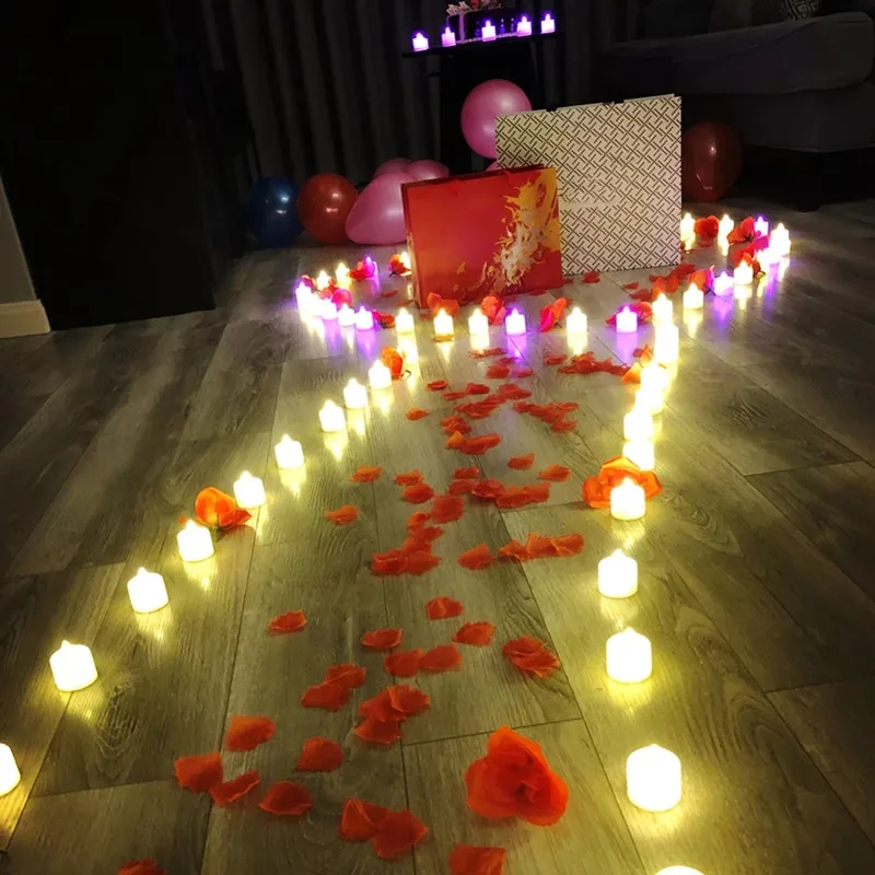 

12Pcs Flameless Led Candles Tea Light Swing Flames Tealight Home Night Lights For Wedding Christmas Halloween Party Decor Lamps
