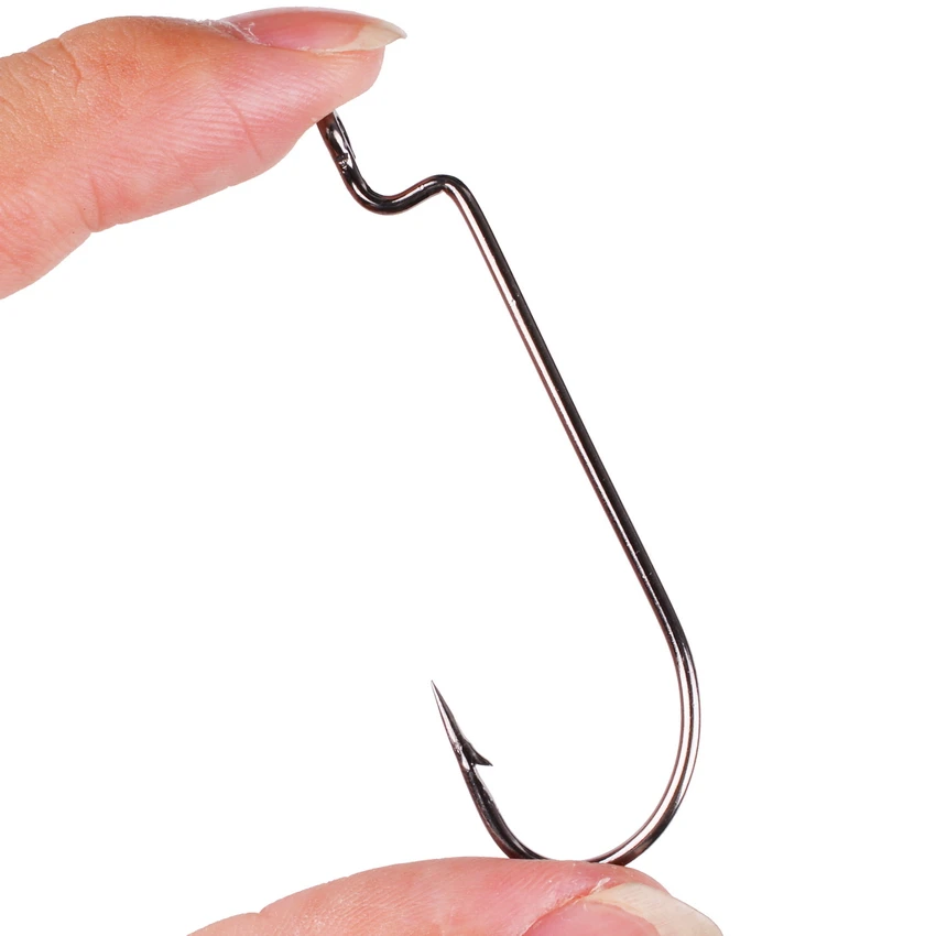 

100pcs High Carbon Steel Narrow Crank Hook 6# 4# 1# 1/0# 2/0# 3/0# 4/0# 5/0# Lure Jig Rig Fishing Soft Bait Worm Hook