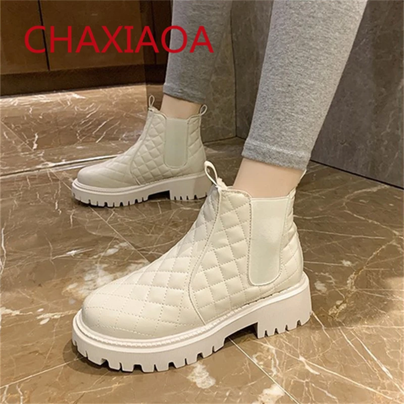 

2021 Winter New Women Ankle Boots Warm Comfortable Slip On Ladies Casual Cotton Shoes Leather Female Martin Boots Zapatos Mujer