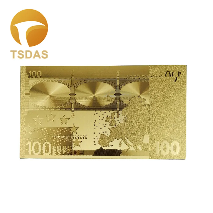 10 шт./лот золотые евро банкноты 100 для сбора в 24K Позолоченные Прямая поставка | Дом