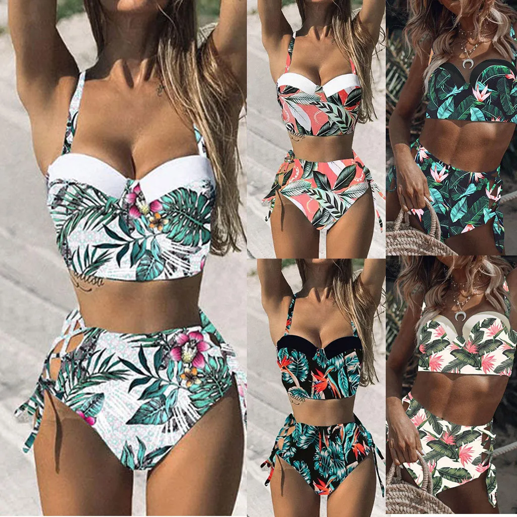 Летний женский купальный костюм большого размера 2020 купальник с подкладкой