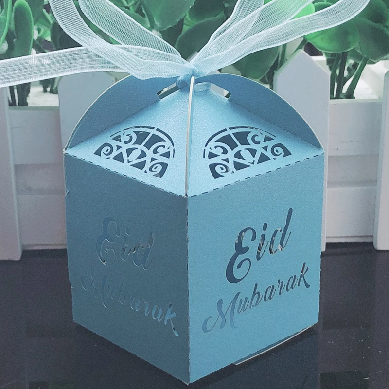 10 шт. Happy Eid Mubarak коробка для конфет украшения для Рамадана DIY бумажные подарочные коробки коробка для подарка исламский мусульманский аль-Фитр Eid вечерние поставки