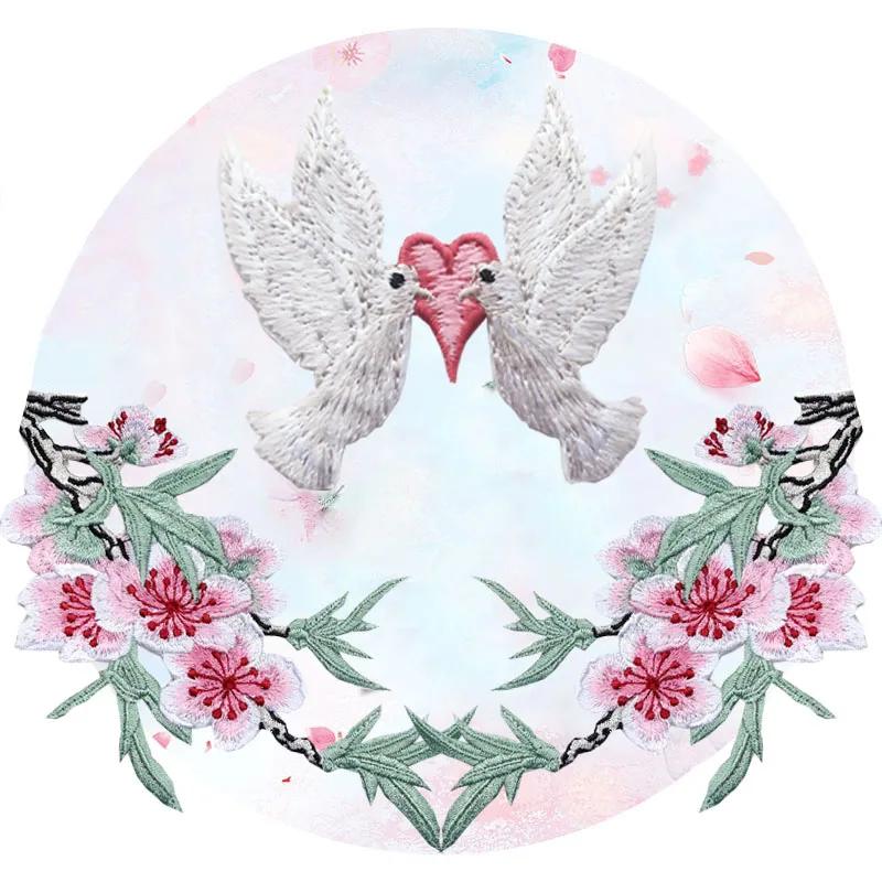 6 шт./лот Летающие птицы аппликация вышивка утюжок на милые нашивки Значки для