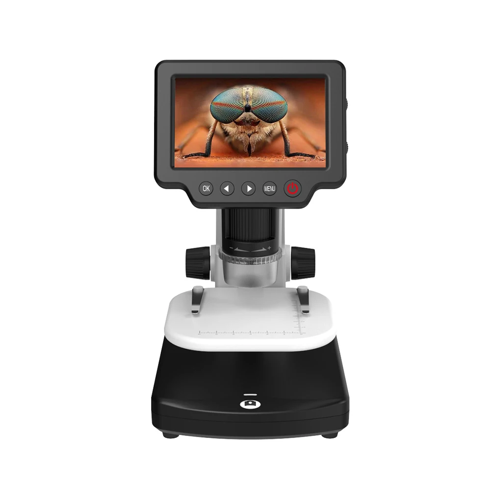 

Цифровой микроскоп с заполсветильник, 4-дюймовый экран, 1200X микроскопы для компьютерного ремонта, учебы, эксперимента, исследования