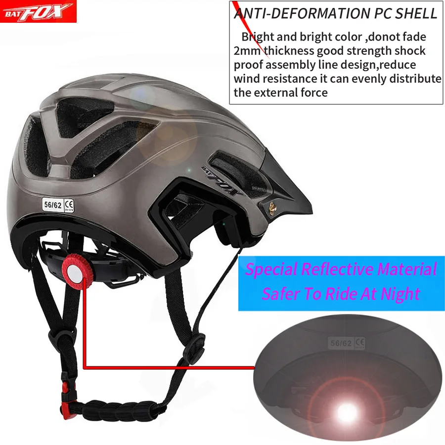 BATFOX мужской женский велосипедный шлем с большим козырьком Сверхлегкий
