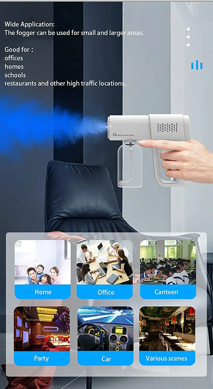 K5 Nano Spray Gun Sanitizer Sprayer USB Rechargeable Handheld Atomization Disinfection for Home Household Garden Supplies | Дом и сад