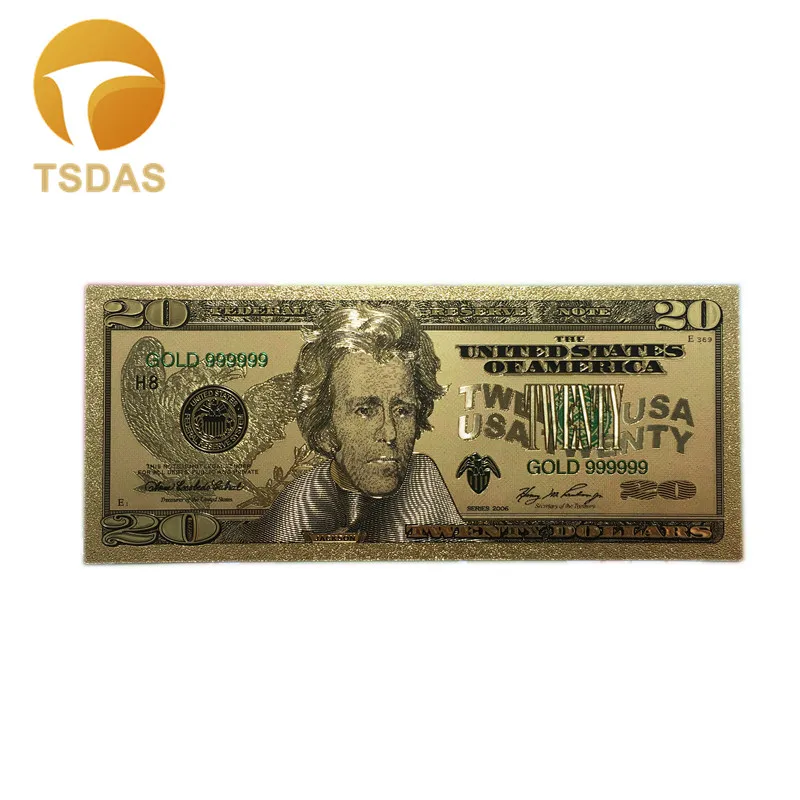 Купюр из настоящего золота 10 шт./компл. коллекция 20 купюр 999 долларов 24 К с золотым