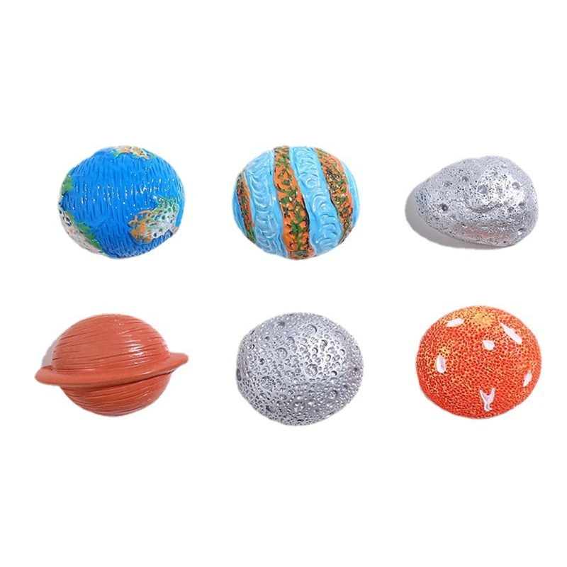 

6 Pcs Multi-purpsoe Decorative Pushpins Classic 3D Planets Thumb Tacks for Home