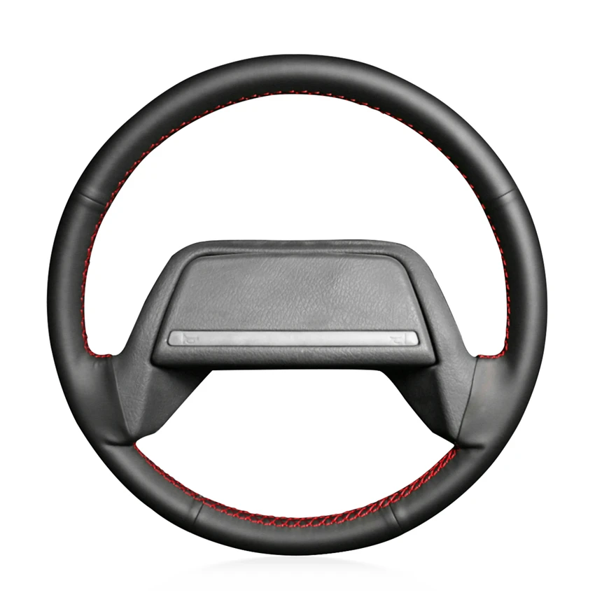

Hand-stitched Black Artificial Leather Anti-slip Comfortable Breathable Custom Car Steering Wheel Cover for Lada 2108-2115