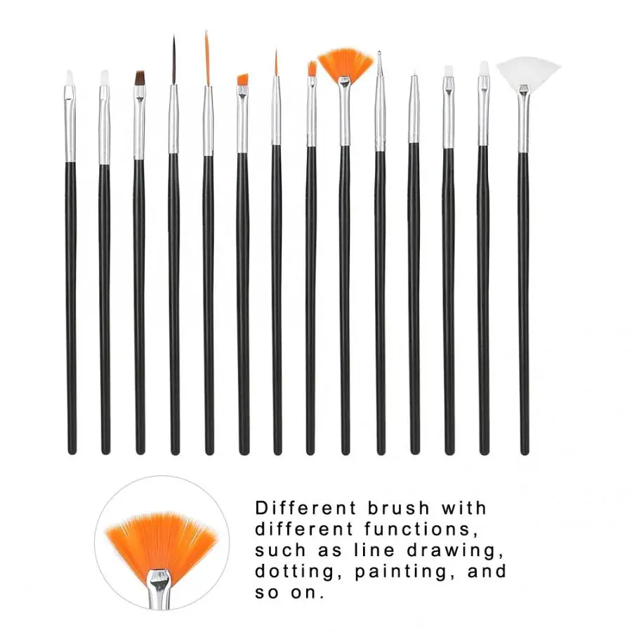 15 шт./компл. DIY ручка для маникюра ногтей набор инструментов нажмите с силой так