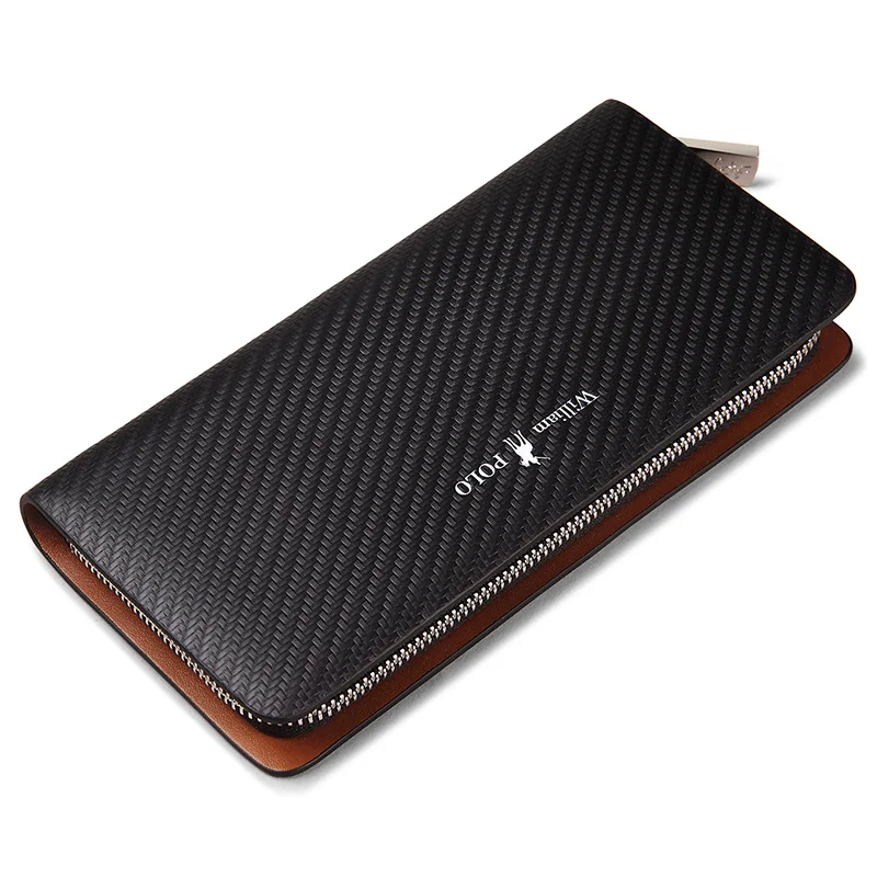 Оригинальный брендовый 100% кожаный бумажник WILLIAMPOLO мужской Известный длинный с