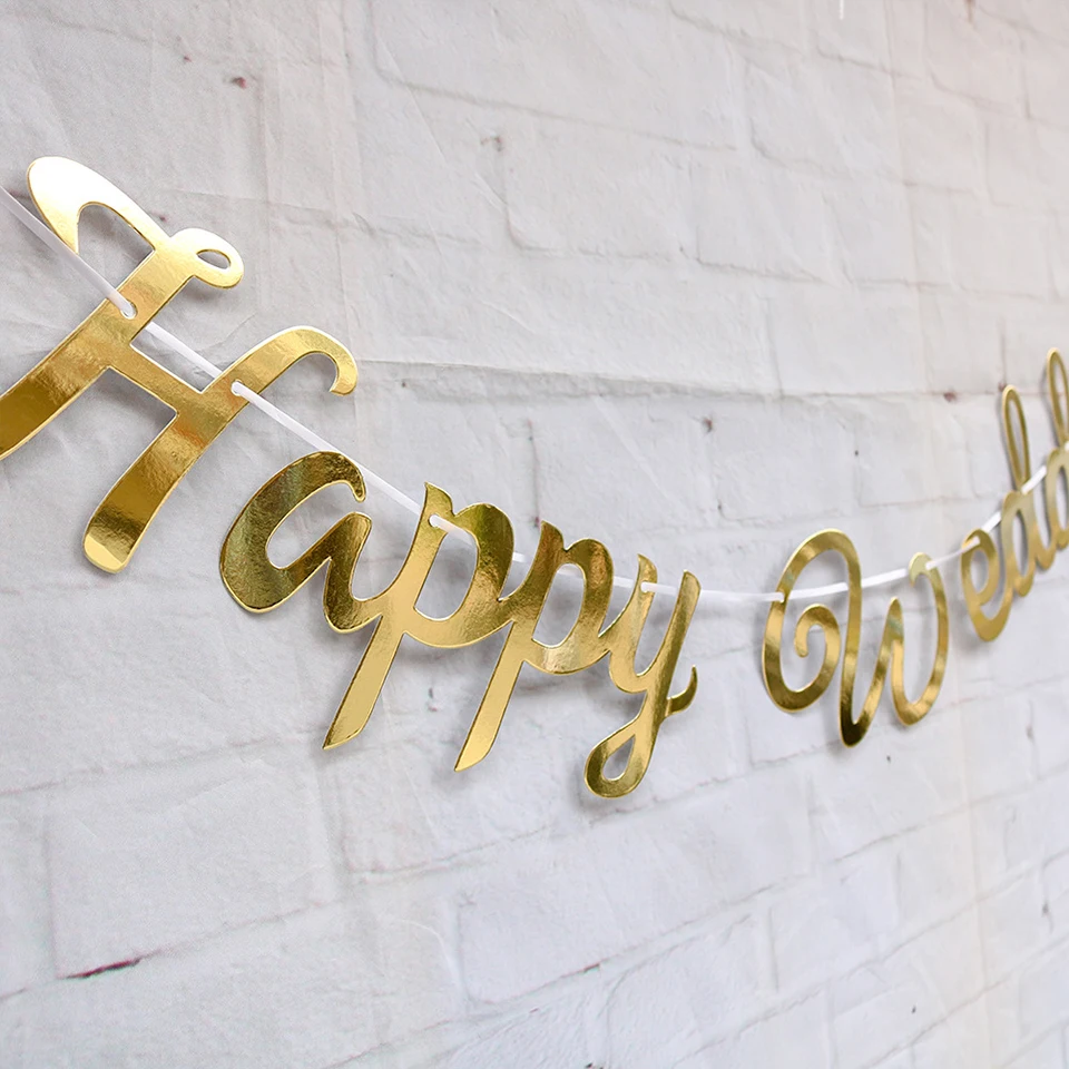 Золотистая Серебристая баннер на день рождения Tronzo украшение романтичная