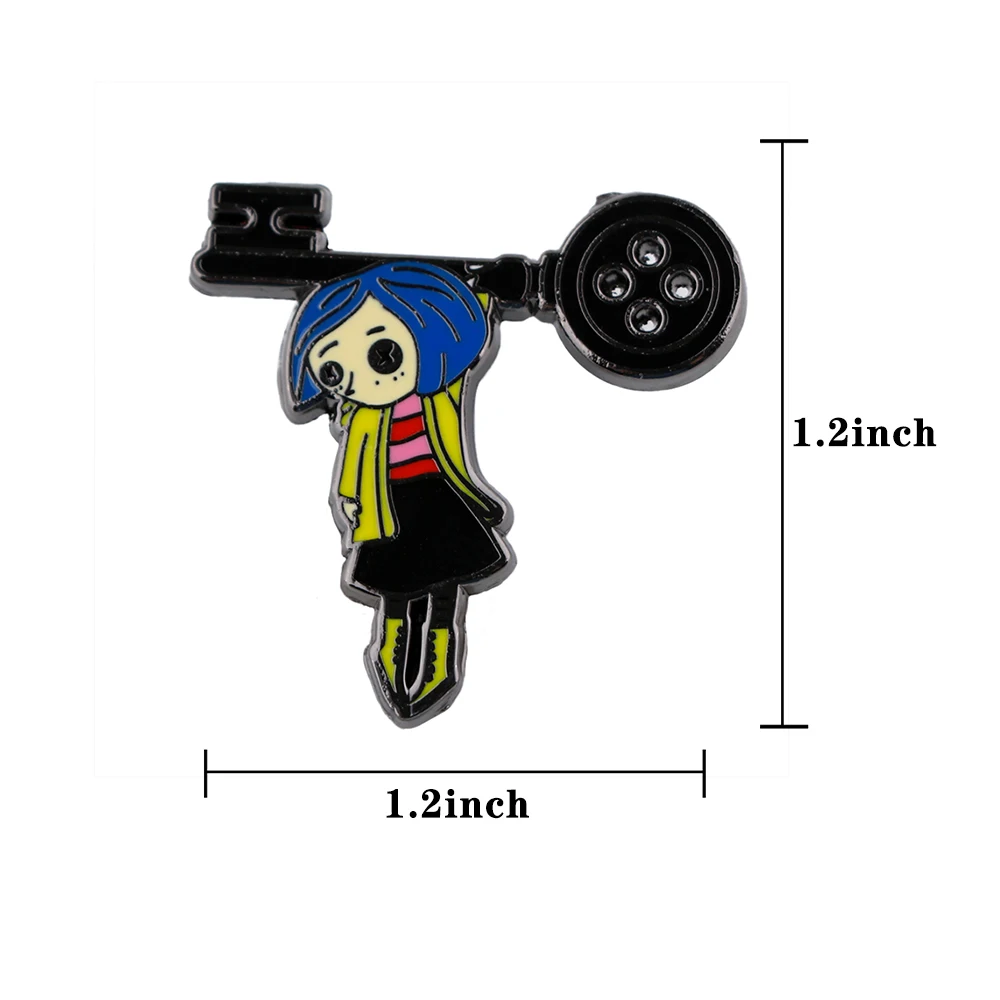 Эмалированная заколка для лацканов Coraline заколки рюкзаков броши на одежду Милая