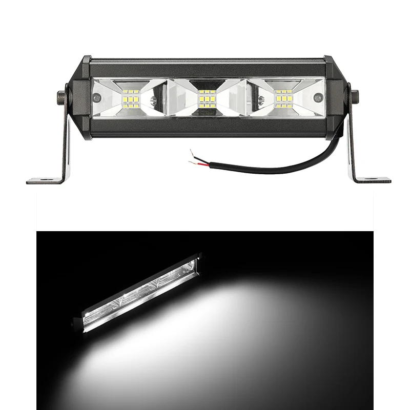 

1Pcs 12-80V Mini 7Inch 9LED Work Light Bar Flood Pods Driving Off-Road Tractor Aluminum Alloy 1620LM 27W IP67 Three Heads