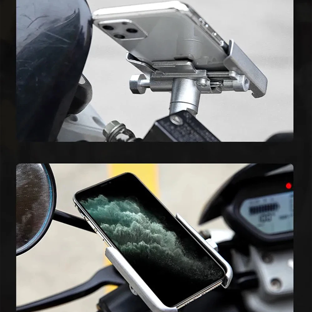 

Bike Phone Holder Aluminum Alloy 360 Degree Rotating Motorbike Handlebar Cell Phone GPS Bracket Mount Outdoor Accessories