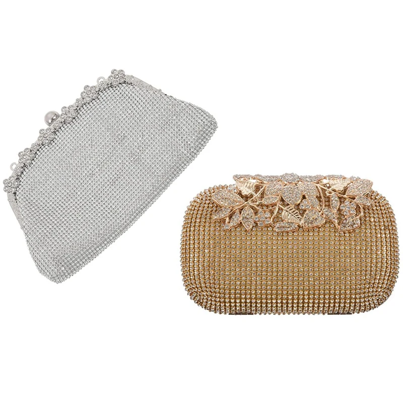 

Уникальная Золотая вечерняя сумочка стразы, клатч, Кошелек вечерние ринки невесты, вечерняя сумочка с цепочкой и бриллиантами, серебряные с...