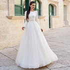 Уникальное богемное свадебное платье 2021, винтажные пляжные свадебные платья с длинным рукавом, вырезом и открытой спиной