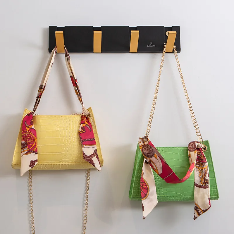 

PU Fashion Women Bags 2021 New Crocodile Pattern Shoulder Bag Wild Silk Scarf Handbag Mobile Phone Bag Lady Diagonal Bag