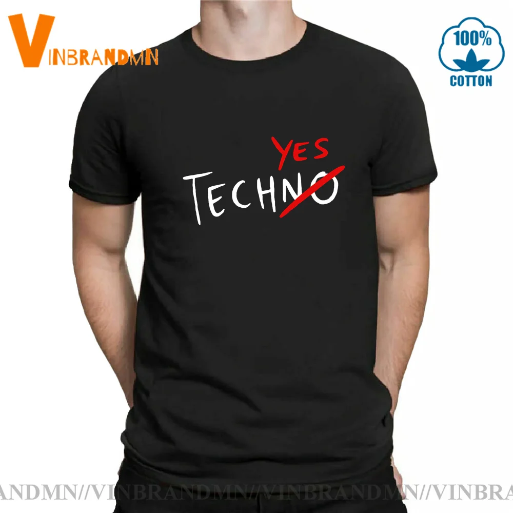 

Latest Design New Fashion Funny TechNo or TechYes T shirt Casual Man Tops Tee Thunderdome Hardcore Techno And Gabber Men T-Shirt