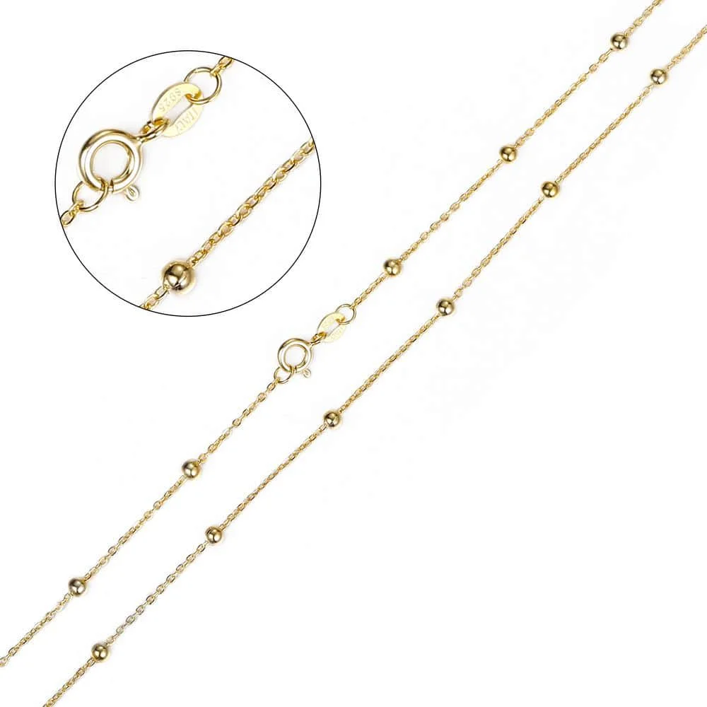 Gold Bead Trendsmax, ожерелье из натуральной 925 пробы, витая, волнистая, волнистая, змеиная коробка, Сингапур, Ignot, цепочка, Модные женские ювелирные изделия SNM02 - Metal Color: Gold Bead