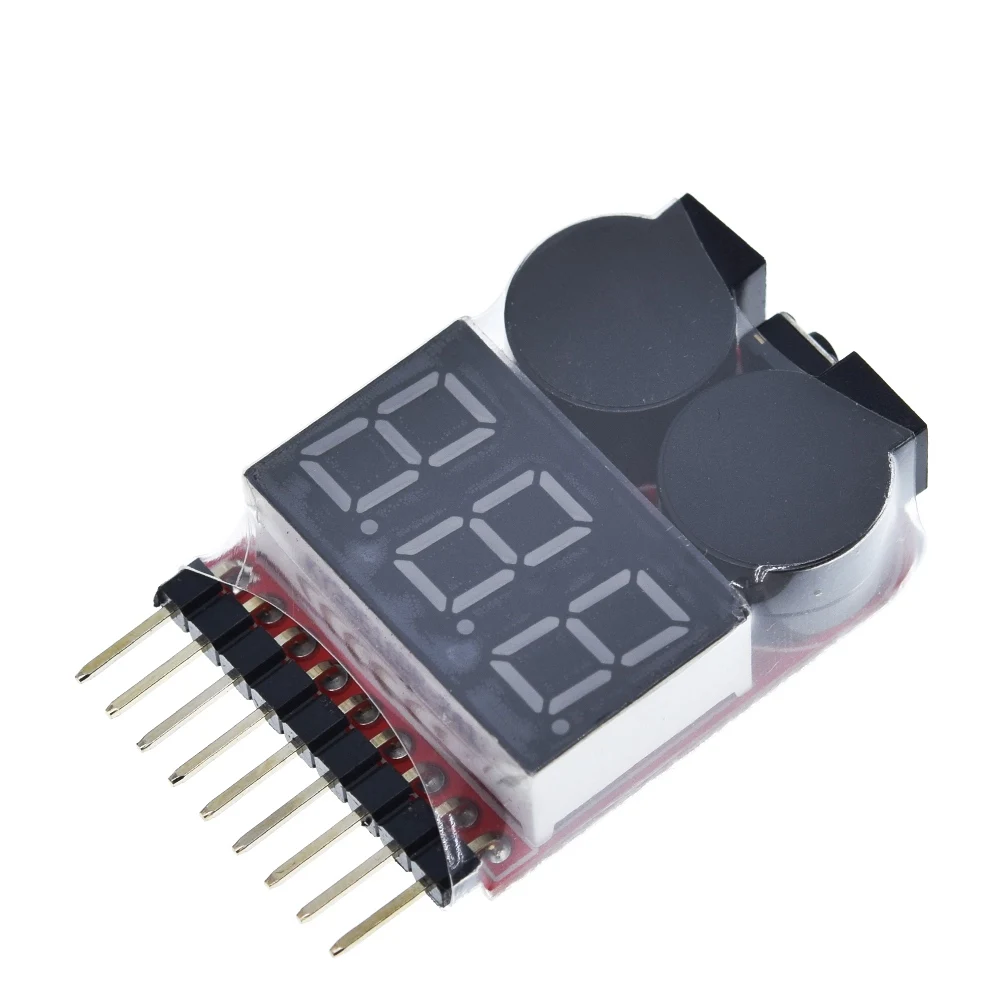TZT F00872 Lipo тестер напряжения батареи Вольтметр индикатор проверки двойной динамик 1 S-8 S низковольтный звуковой сигнал 2в1 2S 3S 4S 8S