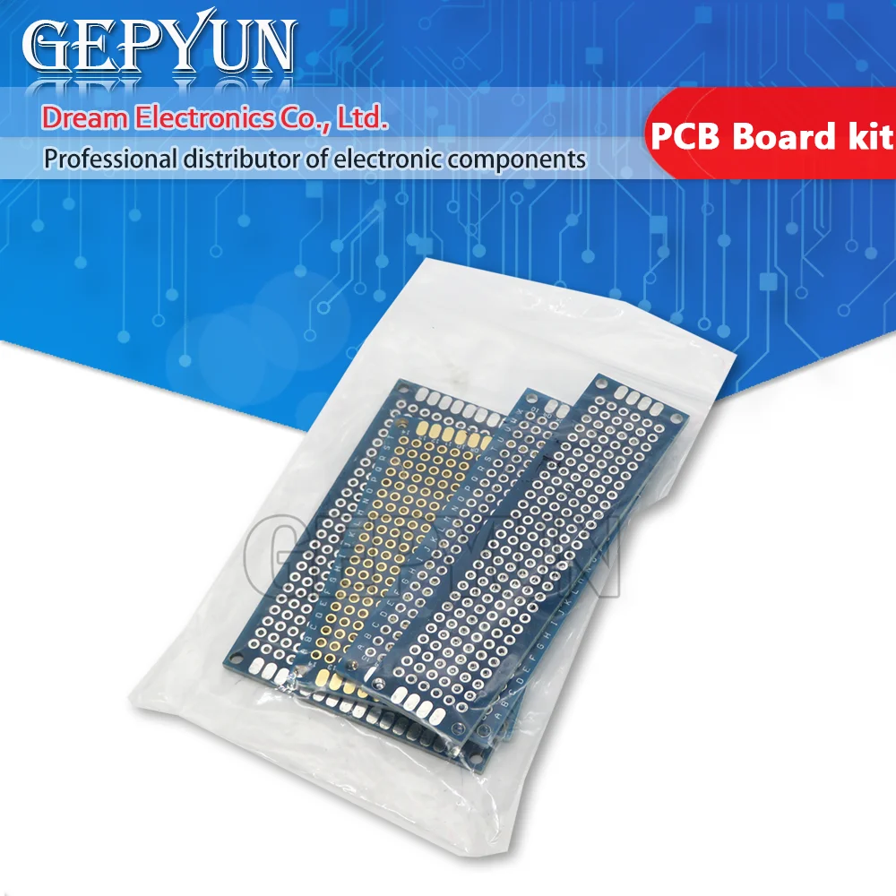 4 шт. 5x7 4x6 3x7 2x8 см сине-зеленый двухсторонний медный Прототип pcb универсальная плата пещера пластина набор печатной платы для Arduino