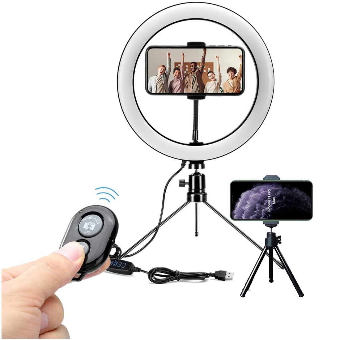

Makeup Live 10" Fill Ringlight Selfie Circle Light Photography YouTube LED Dimmable Ring Lamp Tripod Stand Phone Holder