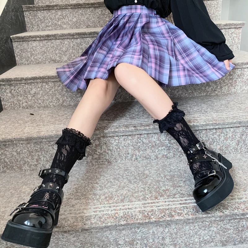 

2021 Spot E-Sports Queen Dark Series JK Uniform Thick Bottom Girl Lolita Leather Shoes Punk Goth Rock Series women
