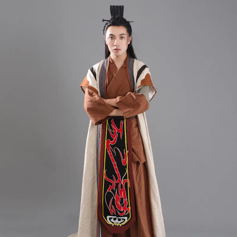 

Chinese traditional clothing cosplay hanfu men ancient chinese businessman Drama costumes scholars Shen Gongbao Linen hanfu men