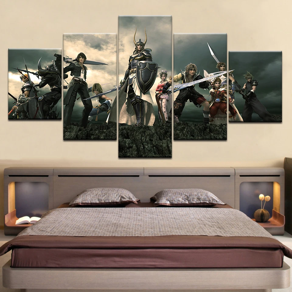 No Framed Canvas 5Pcs Final Fantasy Game Modern Posters Wall Art Pictures Decoration Room Accessories Home Decor Paintings - купить по