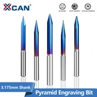 Гравировальное долото XCAN с ЧПУ, твердосплавная Концевая фреза с хвостовиком 18 дюйма, нано-фреза с голубым покрытием, фрезерная 3D фреза с 2 канавками