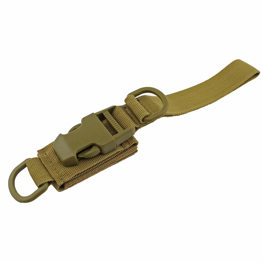 Открытый охотничий EDC поясной брелок прочный высокий Molle система Рюкзак Пряжка брелок для страйкбола Кемпинг Туризм - Цвет: Tan