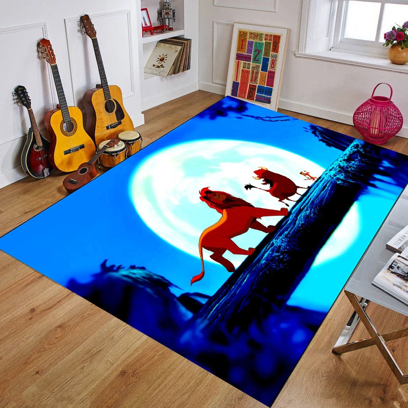 Игровой коврик 80x160 см с изображением Льва моющийся для гостиной ковер напольный