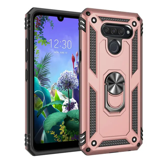 Металлическое кольцо автомобильный держатель телефона для LG Q60 чехол 360 Защита Магнитная задняя крышка для LG K12 Prime LMX525BAW чехол LG Q 60 60q Броня