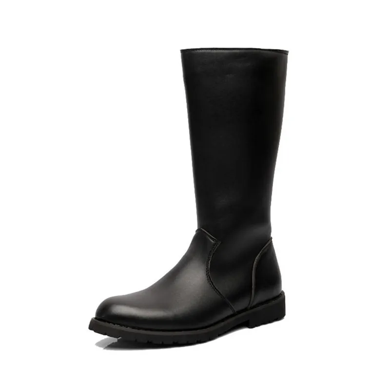 

Top Quality Mid Leg Military Boots Men Shoes Fall Winter 2022 Leather Boots Men's Riding Boots Formal Leather Boots Man Black