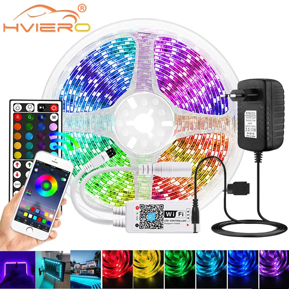 

MiniIR Bluetooth WIFI Controller RGB 5050 2835 LED Strip Lights Flexible Ribbon LED Light Tape Diode 12V Wall Lamp Neon Lighting