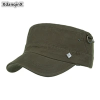 xdanqinx snapback cap 2019 new cotton mens flat cap army military hat fashion casual sports caps bone adjustable size dads hat