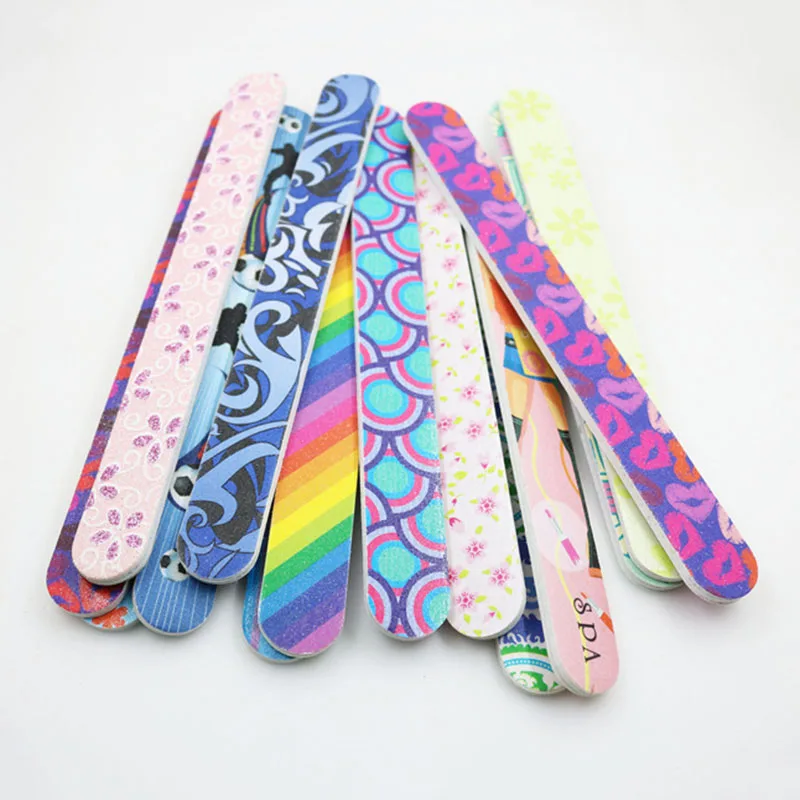 10 шт./набор двусторонние пилки для ногтей с рисунком|Пилки и буферы| |
