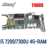 for lenovo thinkpad t480s laptop motherboard nm b471 w cpu i5 72007300u 4g ram tested fru 1lx898 02hl802 mainboard
