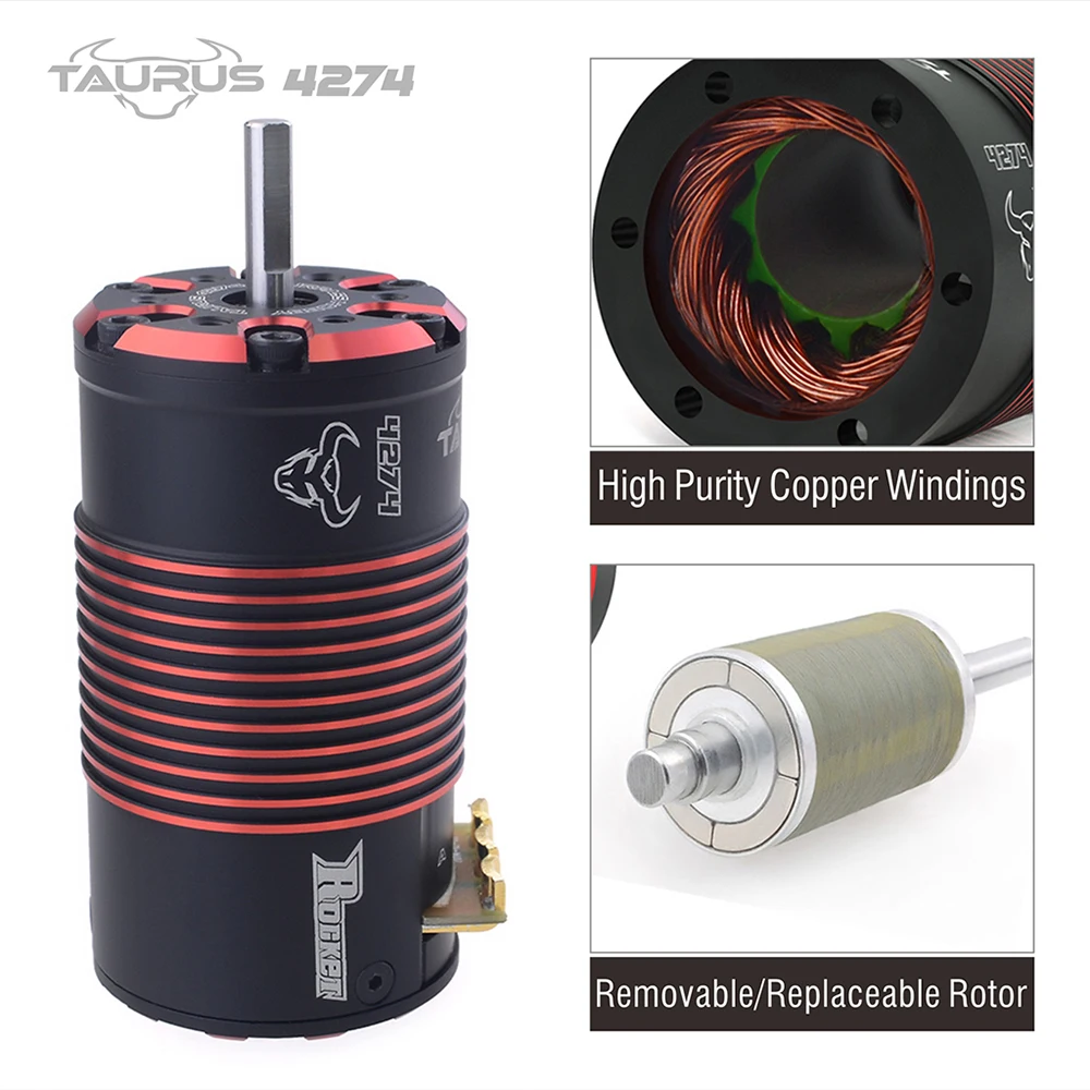 

1pcs Sensored Brushless Motor 1/8 RC Brushless Motor Rc Car Black And Red Electrified On-Road Off-Road Car With 2200KV 1700KV