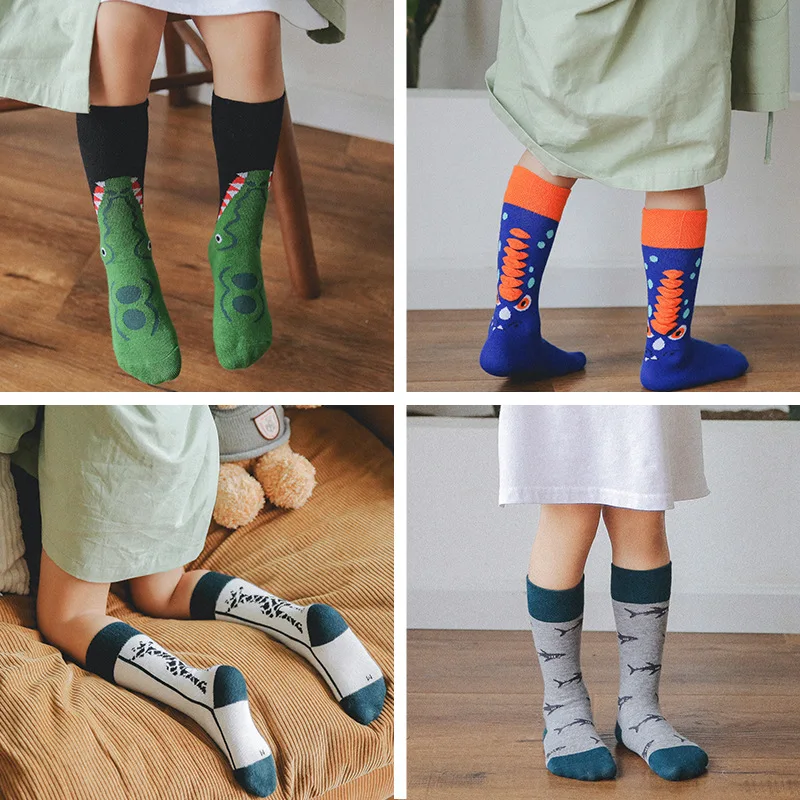 Весенне осенние длинные носки унисекс для маленьких мальчиков модные детские