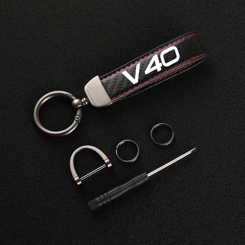 Высококачественный кожаный автомобильный брелок для ключей с поворотом на 360