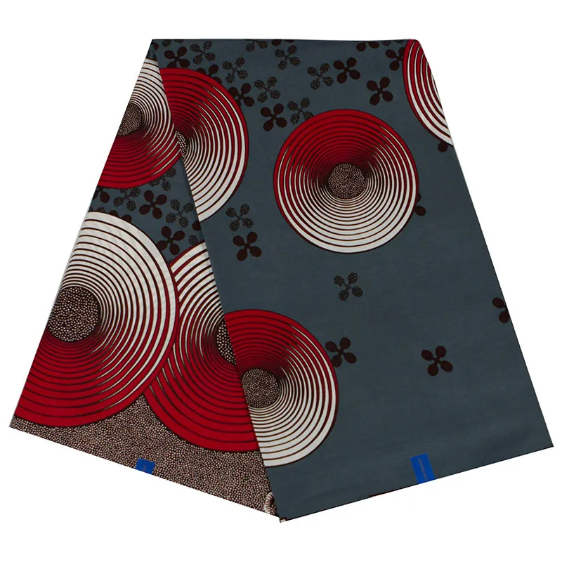 100% хлопок 2019 Новые поступления африканская мода красный и серый Принт ткань