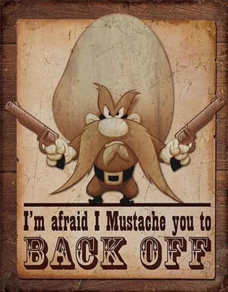 

Yosemite Sam Back Off Distressed Retro Vintage Tin Sign