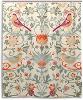 william morris flower pattern print polyester fabric shower curtain