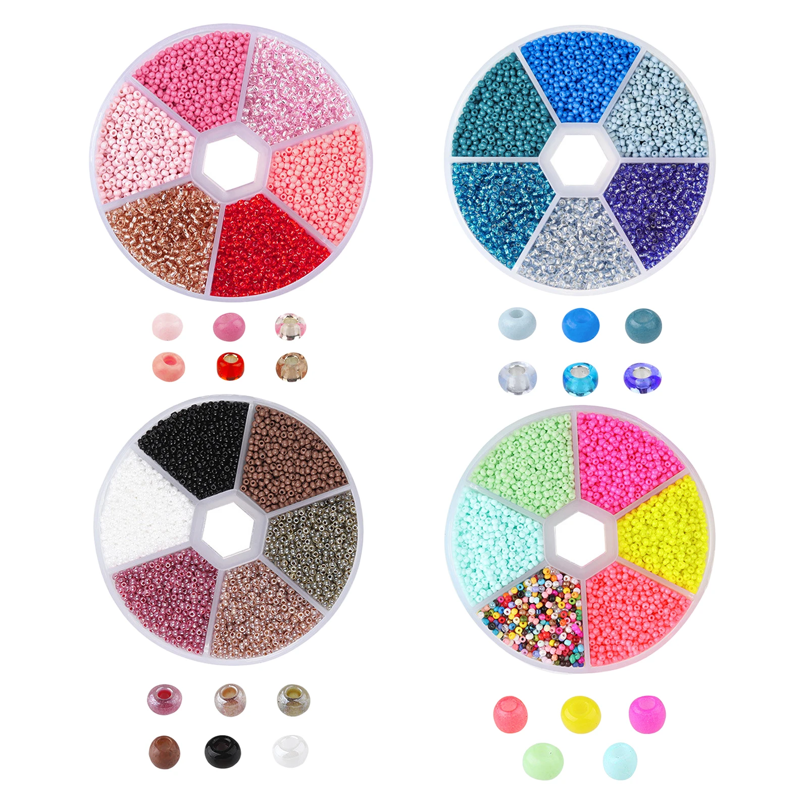 

2mm Loose Beads Colorful Jewelry Making Decoration Beads DIY Art Crafts Glass Bracelets Accessories