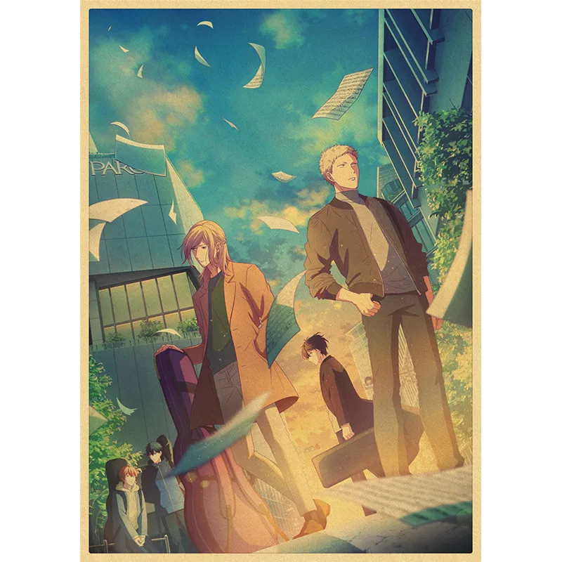 Постеры из крафт-бумаги в стиле аниме печатный плакат украшение для дома